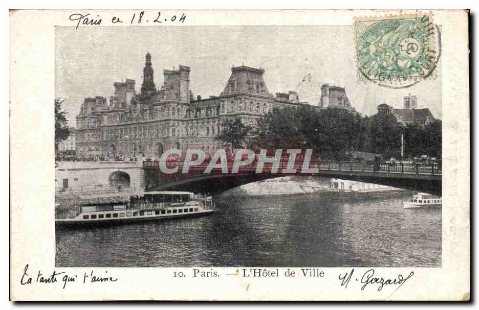 CPA Paris L'hotel de ville Facade principale