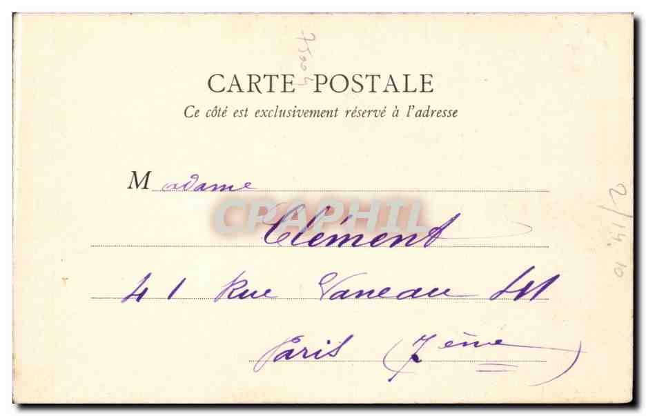 CPA Paris L'hotel de ville  — Verso