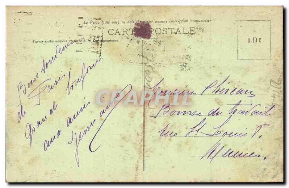 CPA Paris La cite — Rückseite