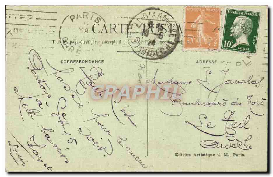 CPA Paris Notre Dame — Rückseite