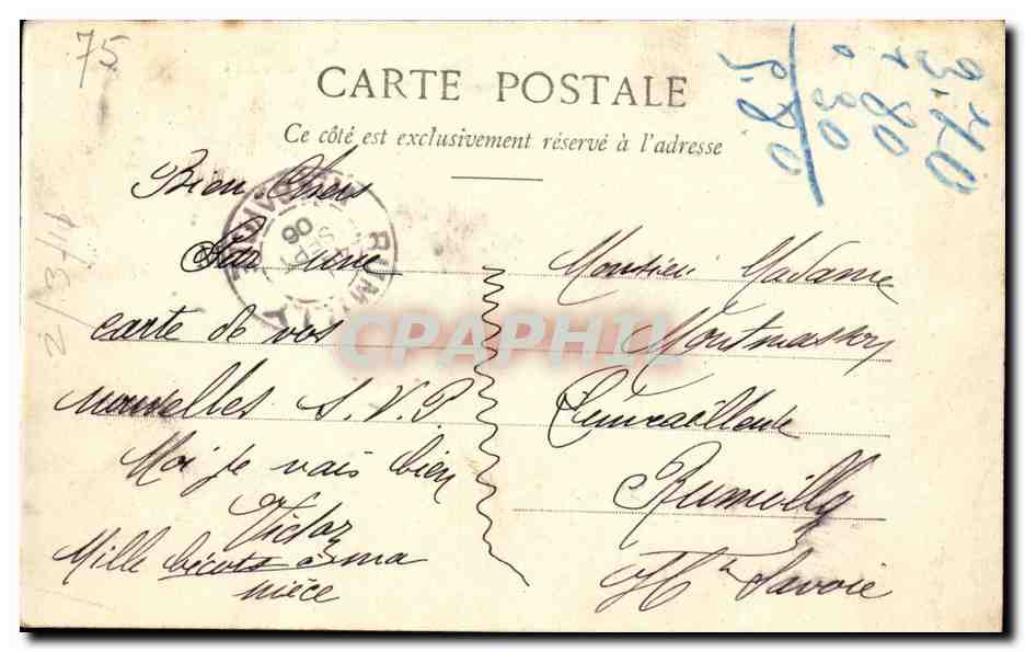 CPA Paris Boulevard et Porte St Denis — Verso