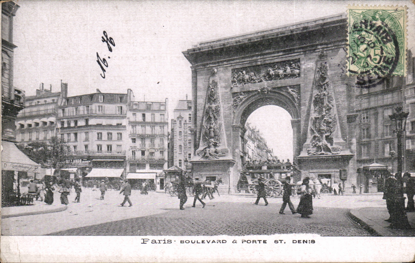 Paris CPA Boulevard et porte St Denis