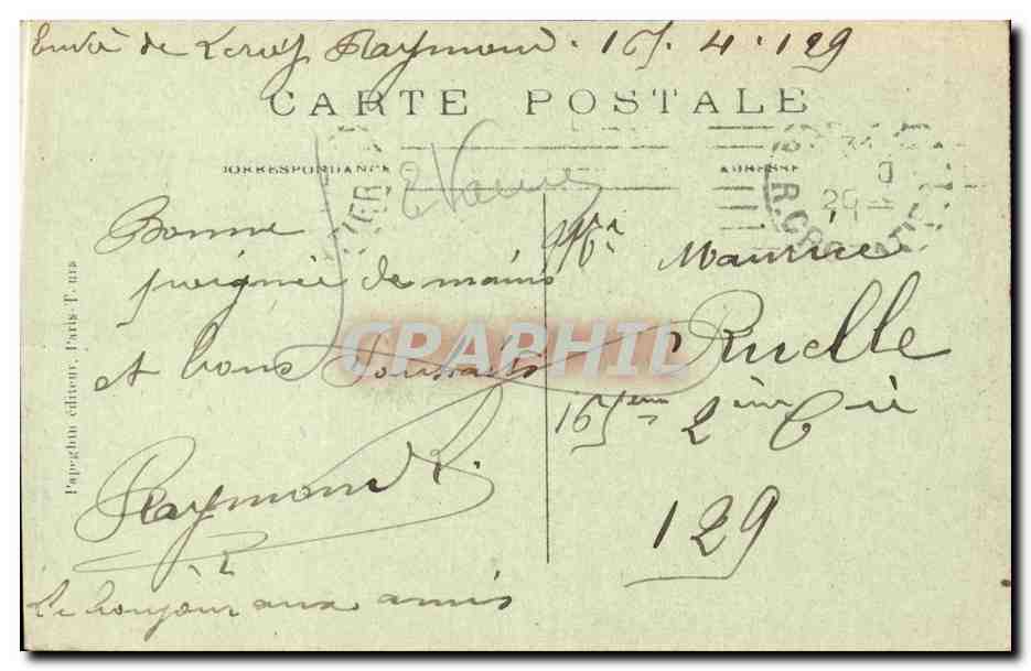 Paris CPA Porte St Martin  — Verso