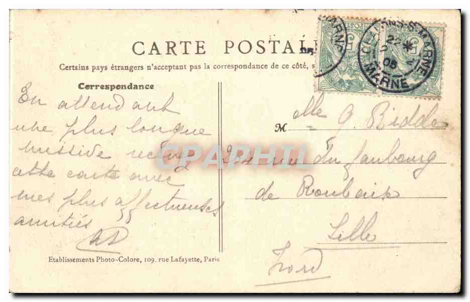 Paris CPA Porte St Denis — Rückseite