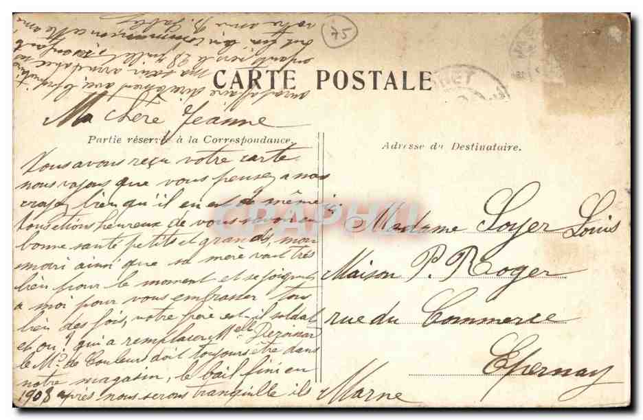 Paris CPA Amiral de Coligny — Rückseite