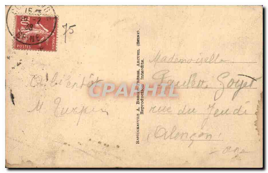 Paris CPA Hopital prive du Dr de Martel Rue Vercingetorix  — Rückseite
