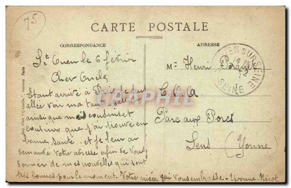 Paris CPA Bois de Boulogne Bagatelle Le chateau et la Roseraie — Rückseite