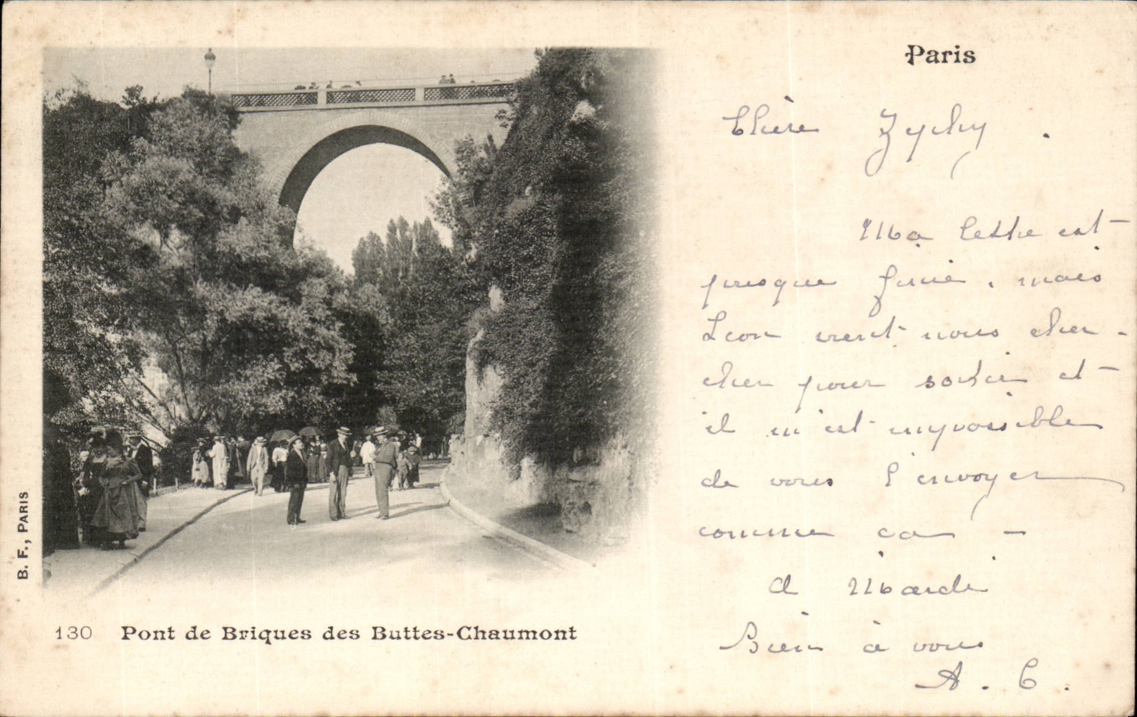Paris CPA Pont de briques des Buttes Chaumont