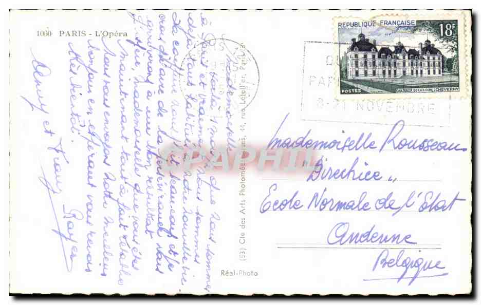 Paris CPA L'opera — Rückseite