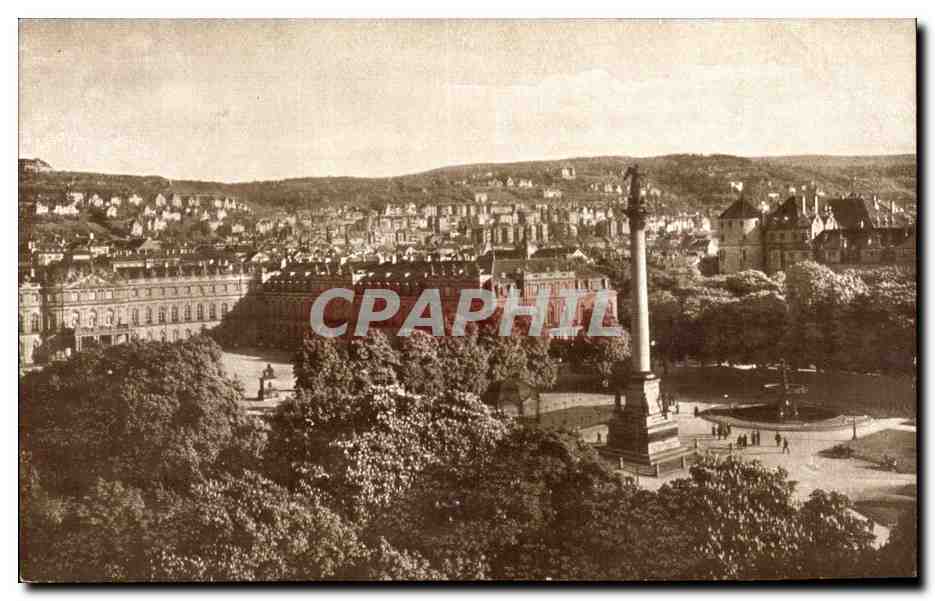 CPA Stuttgart Schlossplatz mit Blick zur Villa Reitzenstein