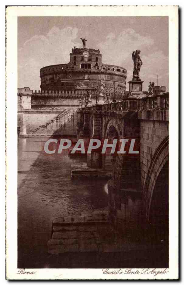 CPA Italie Italia Roma Castel e ponte S Angelo