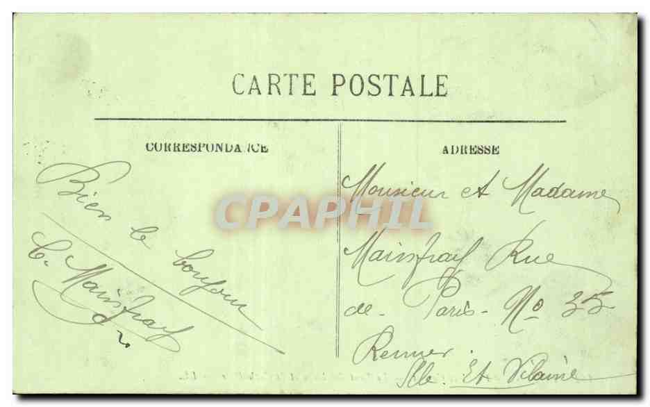 CPA Rouen La place Carnot Le pont Boieldieu et la cathedrale — Verso