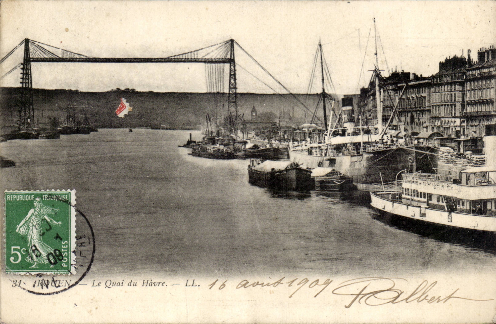 CPA Rouen Le quai du Havre