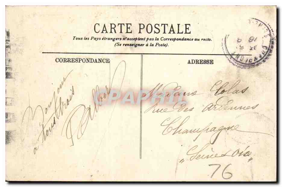 CPA Rouen Le quai du Havre — Verso