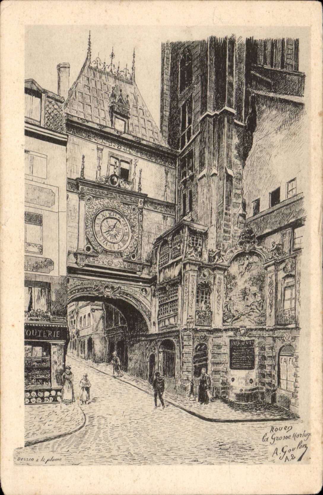 CPA Rouen Gross horloge