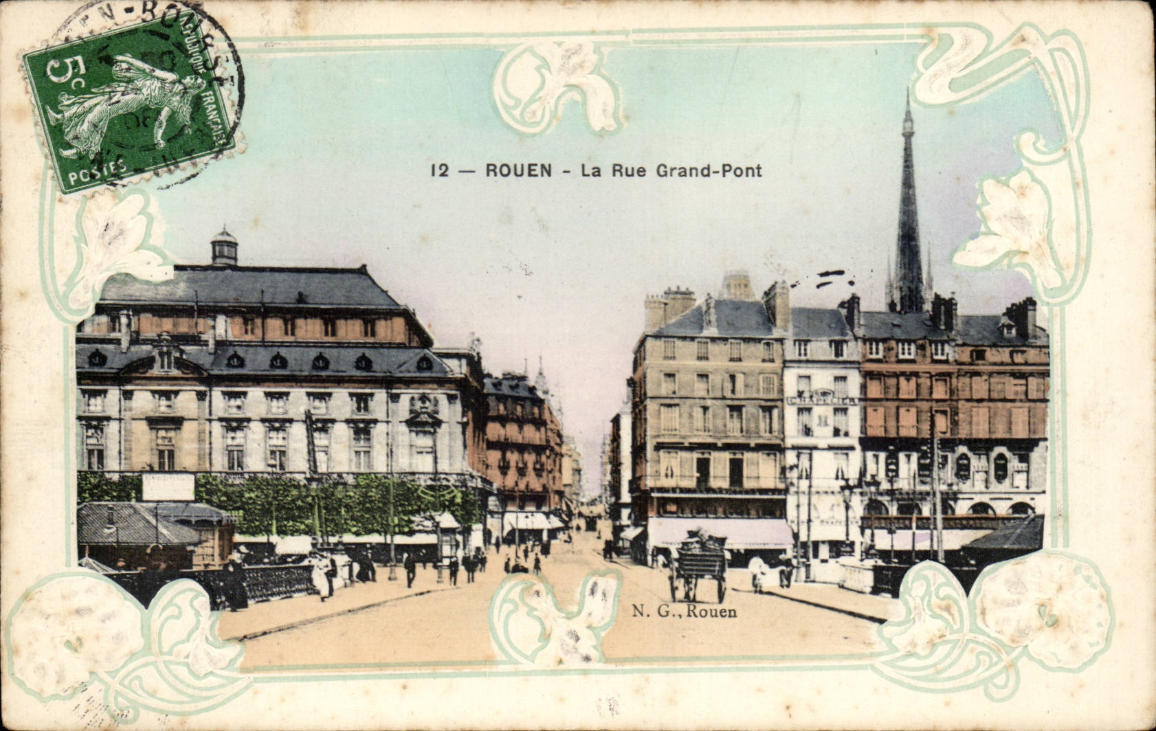 CPA Rouen La rue Grand pont