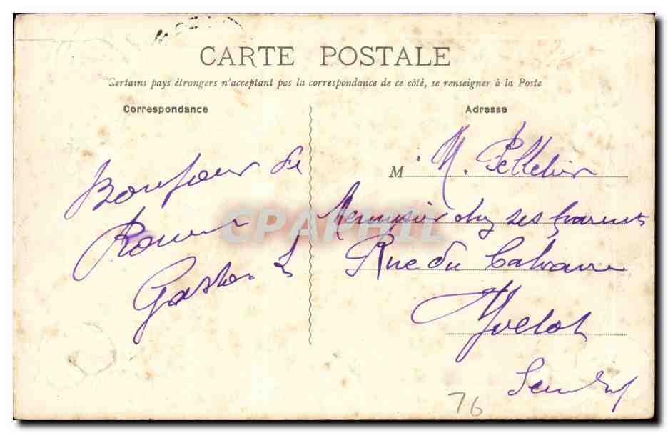 CPA Rouen La rue Grand pont — Rückseite