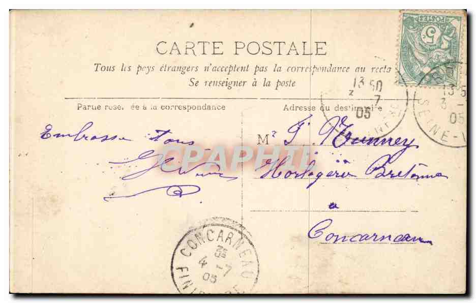 CPA Rouen Portrait de femme Pont Corneille — Verso
