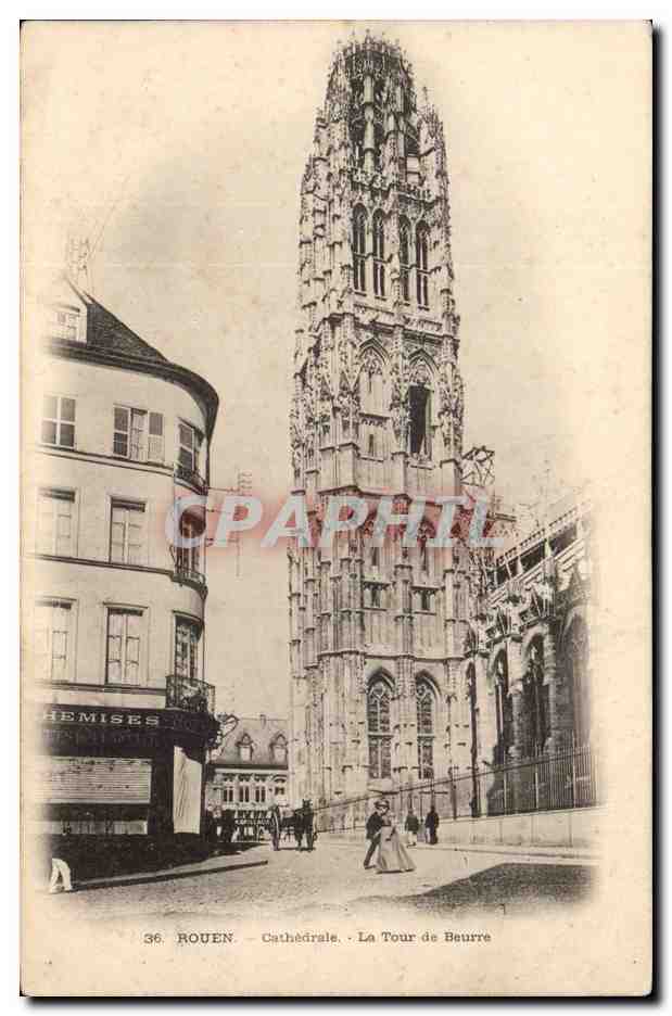 CPA Rouen Cathedrale la tour du beurre