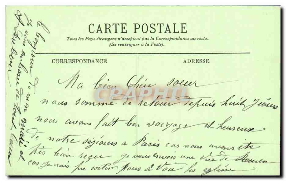 CPA Rouen L'ancien pont suspendu — Verso