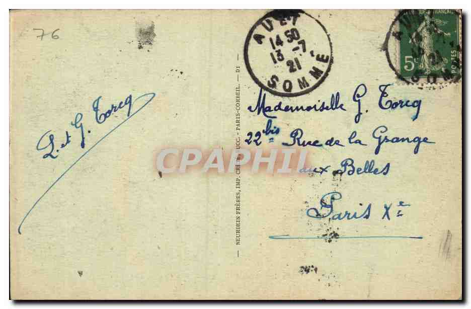 CPA Le Treport Le casino et les falaises  — Rückseite
