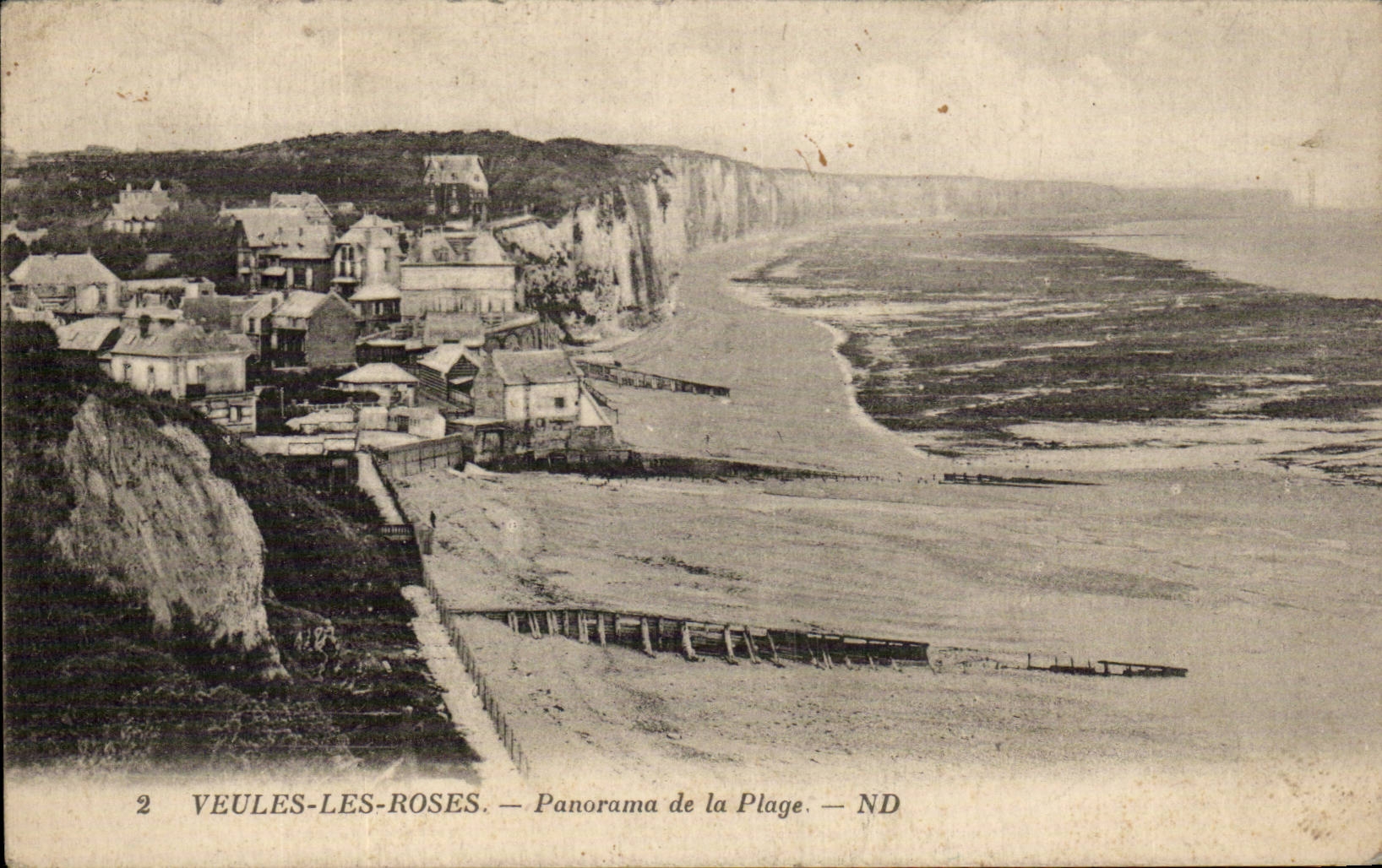 CPA Veules les Roses Panorama de la plage