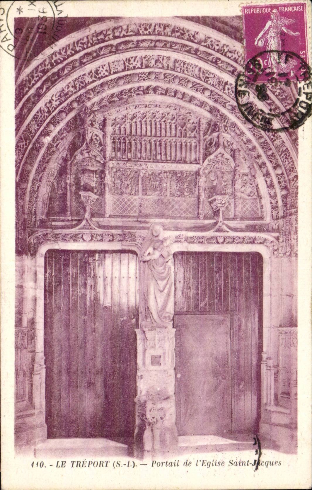 CPA Le Treport Portail de l'eglise Saint Jacques
