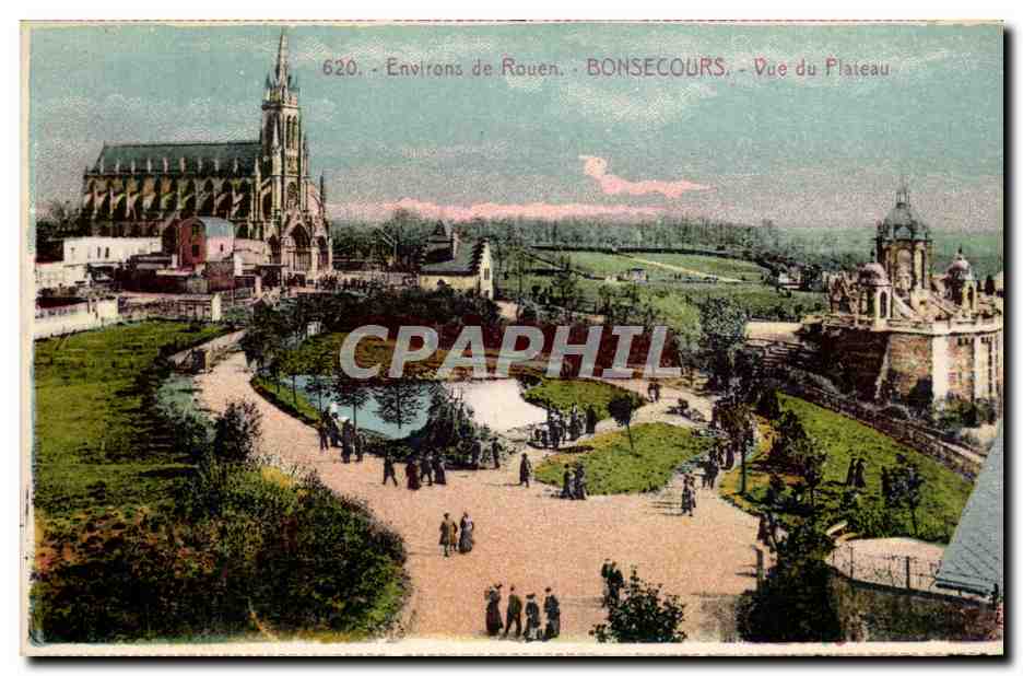 CPA Environs de Rouen Bonsecours Vue du plateau