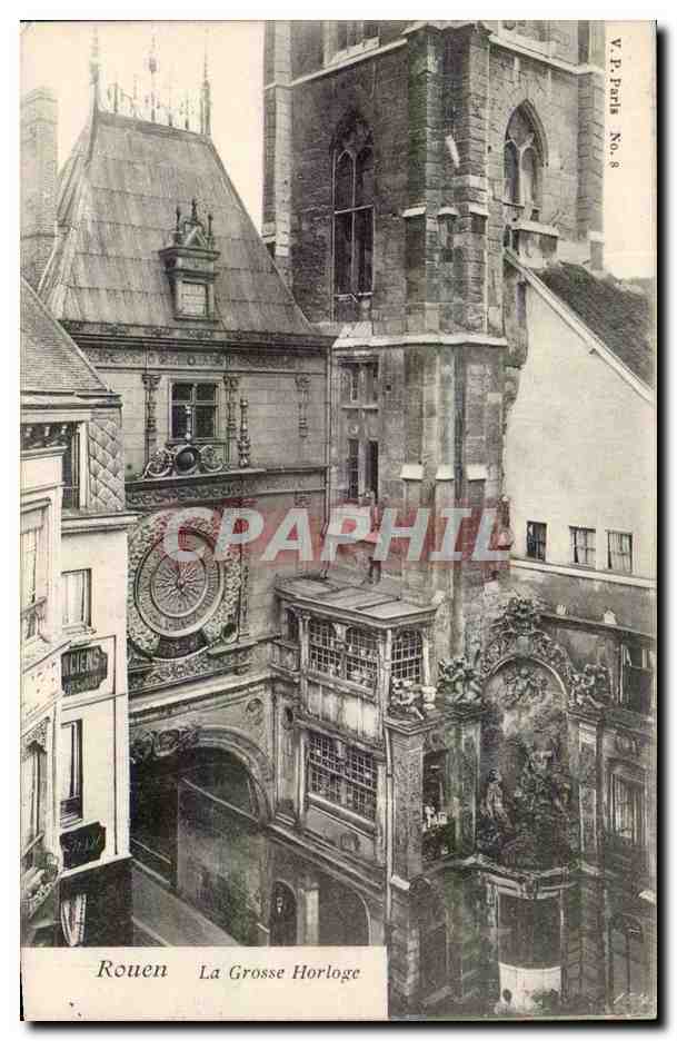 CPA Rouen la grosse horloge