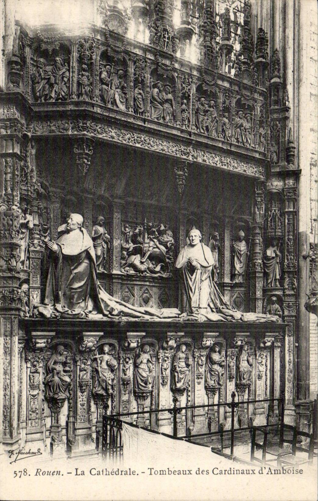 CPA Rouen La cathedrale Tombeaux des cardinaux d'Amboise