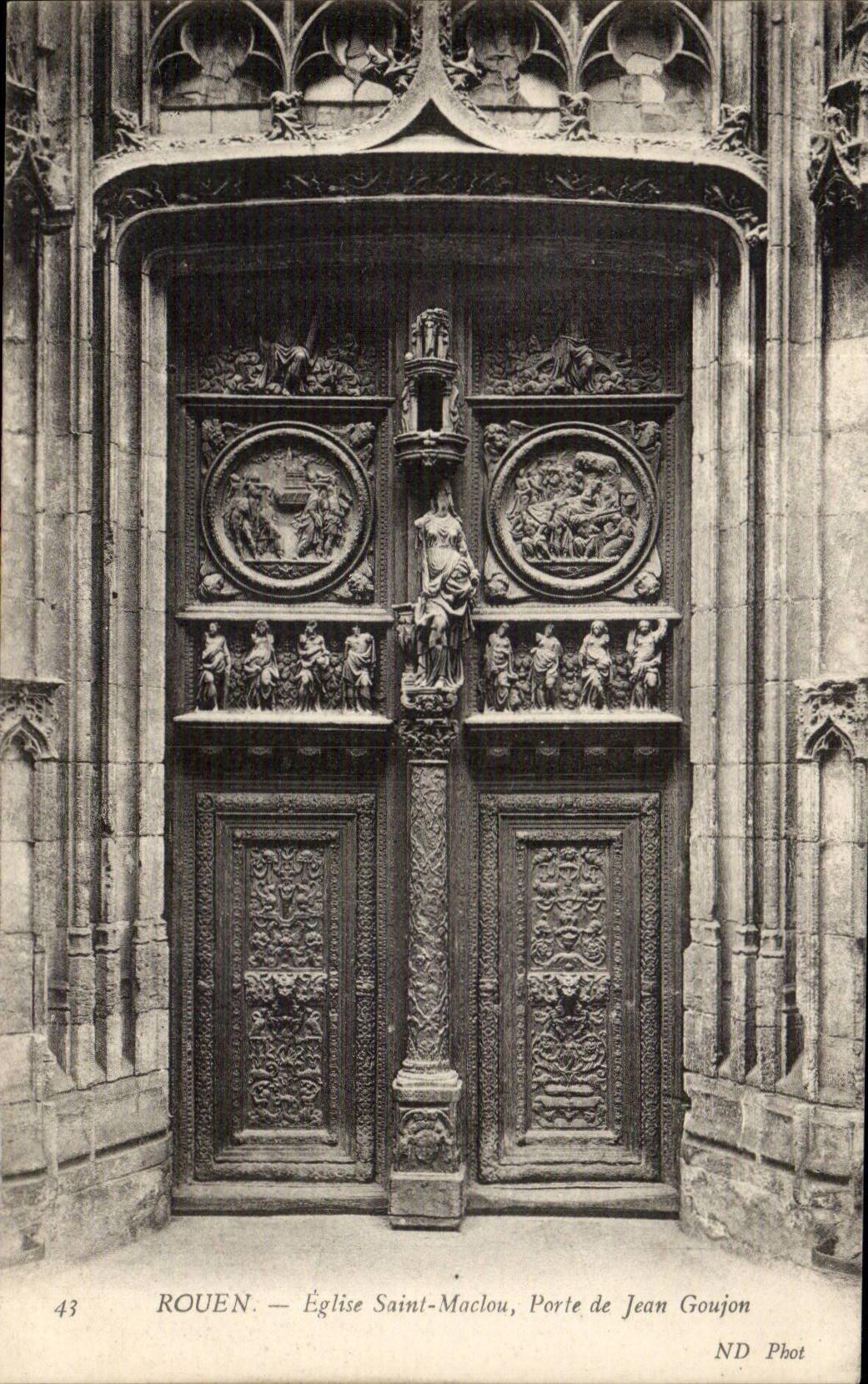 CPA Rouen Eglise Saint Maclou Porte de Jean Goujon