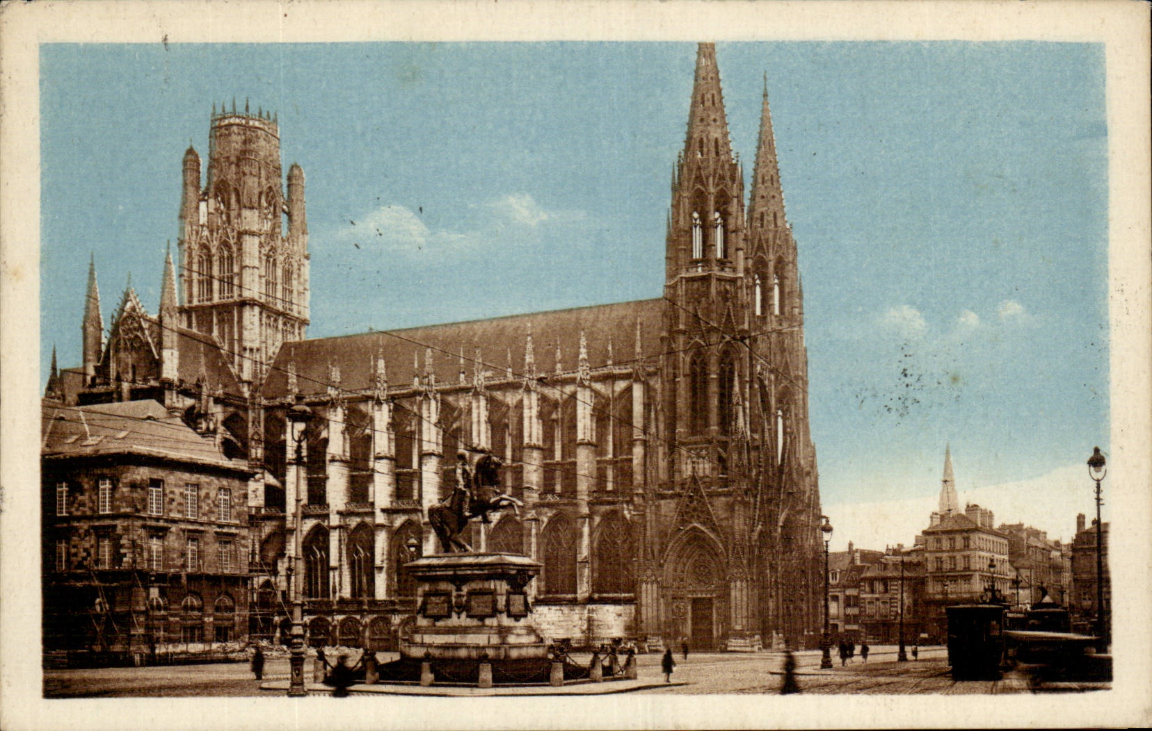 CPA Rouen Statue de Napoleon 1er Eglise St ouen