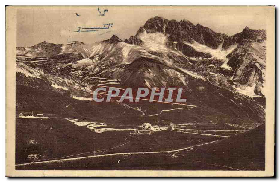 CPA Dauphine Col du Lautaret et les lacets du Galibier le grand Galibier