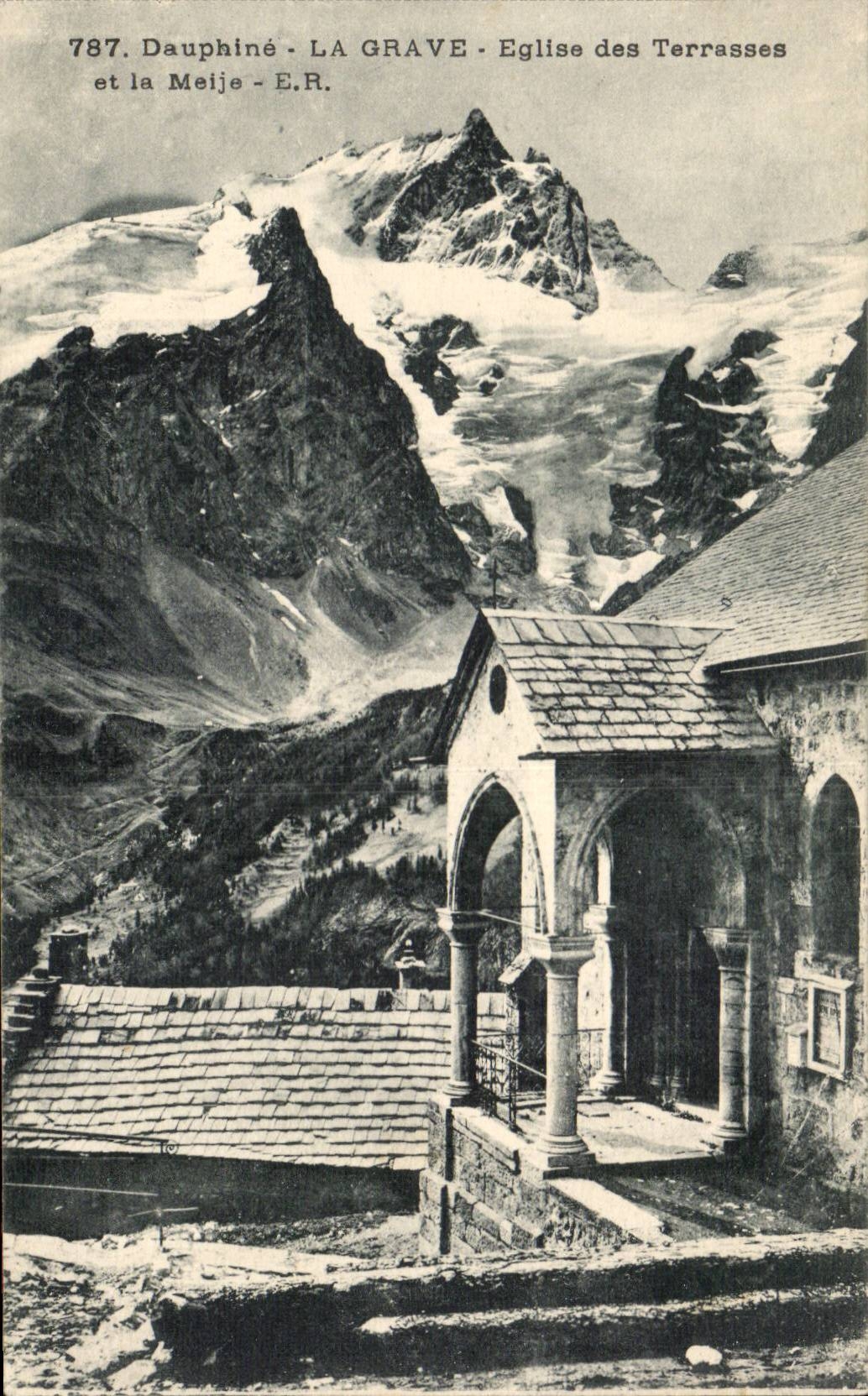 La Grave - Église des Terrasses et la Meije - Dauphiné