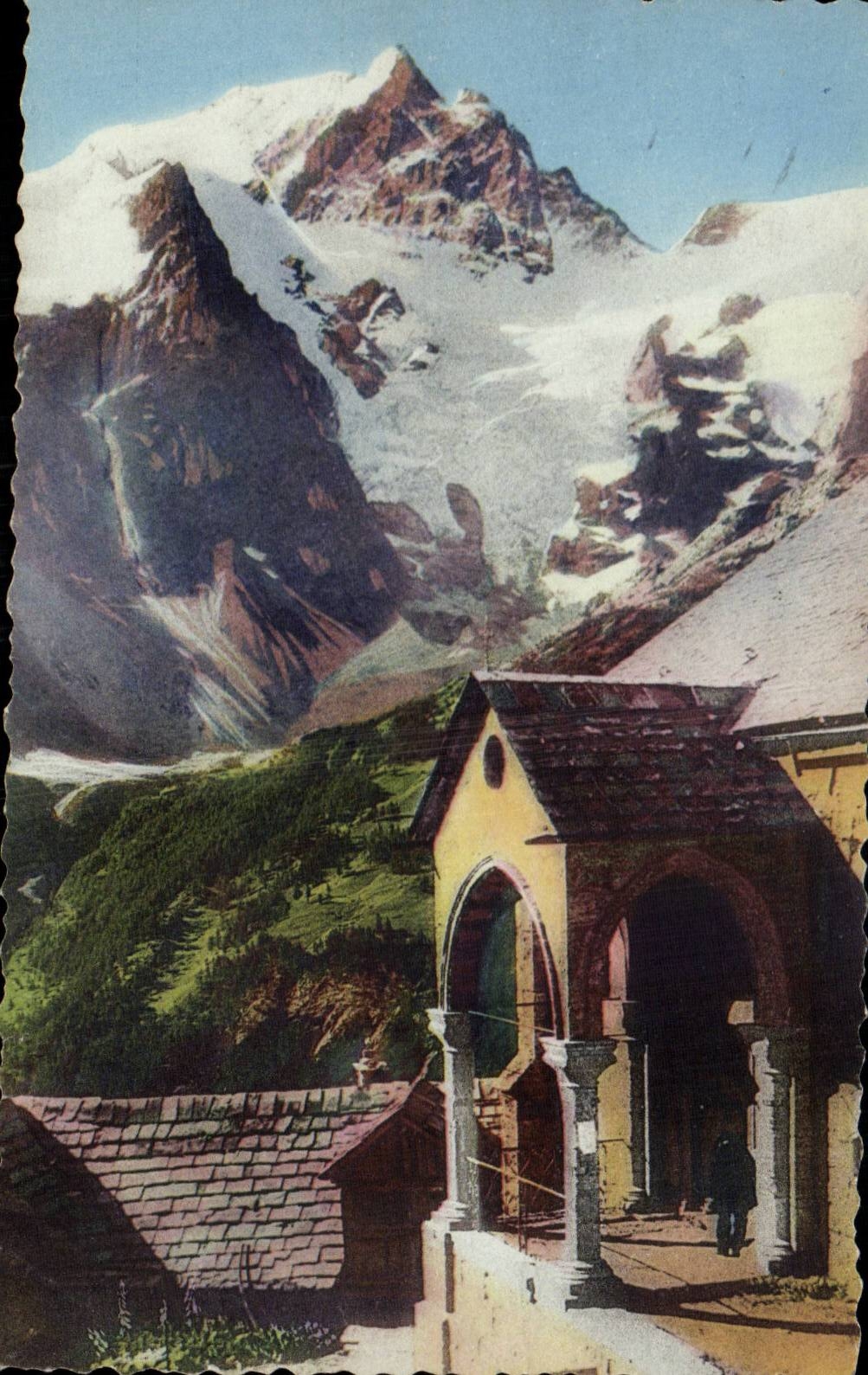 CPA La Grave Eglise des terrasses et la Meije