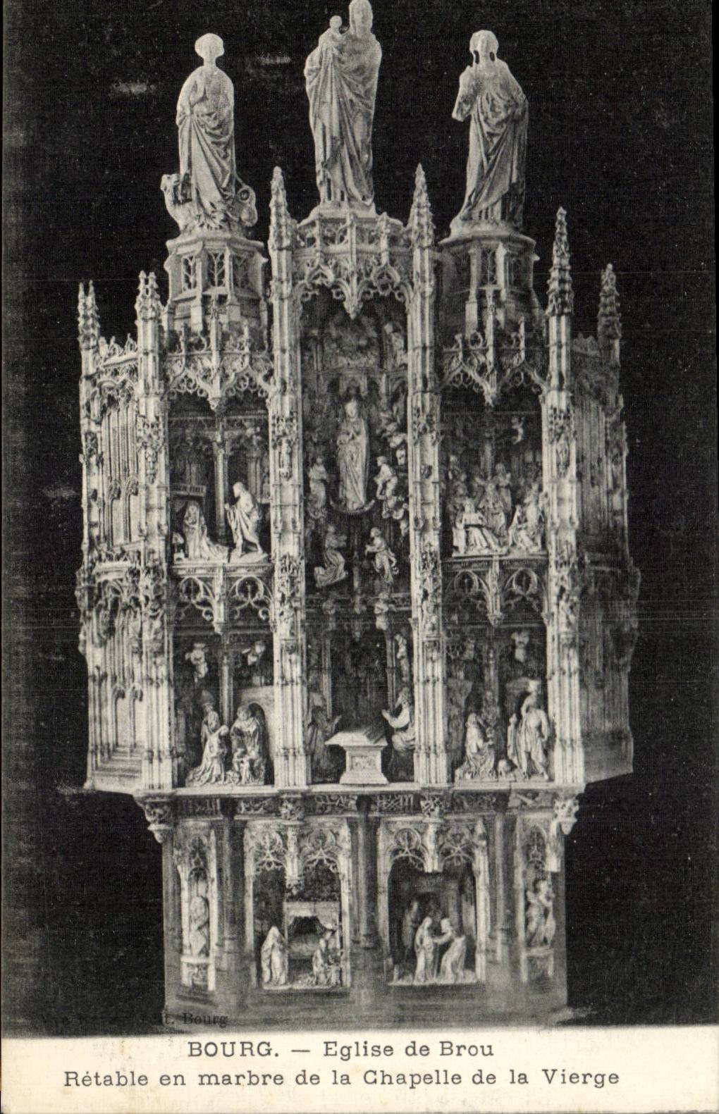 Bourg — Rétable en marbre de la Chapelle de la Vierge