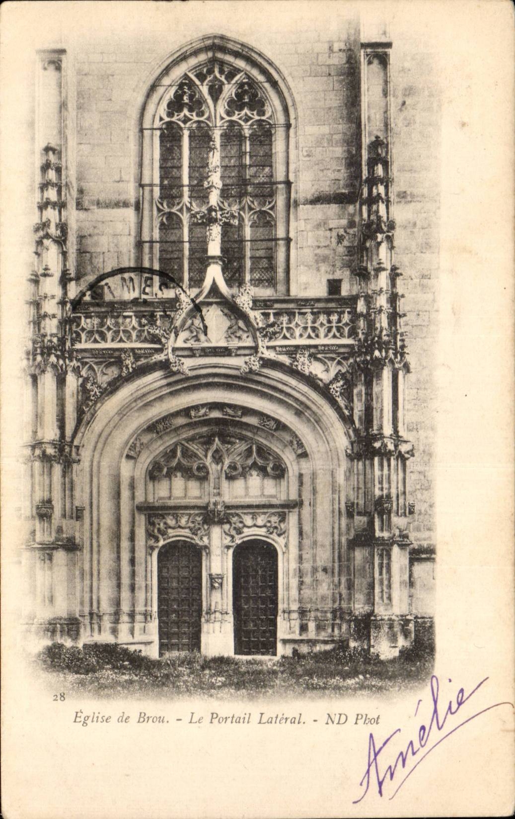 CPA Bourg Eglise de Brou le portail lateral