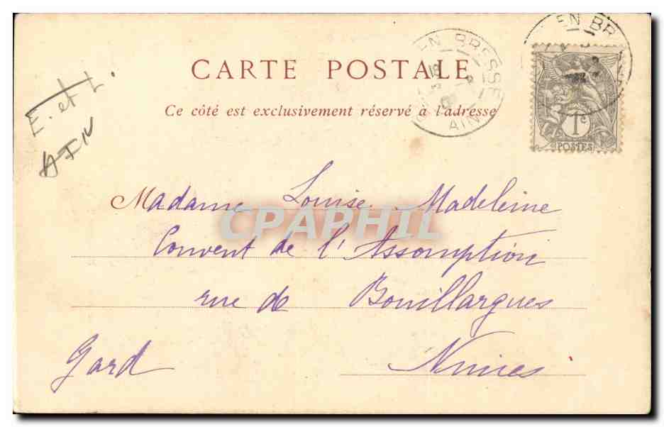 CPA Bourg Eglise de Brou le portail lateral — Back