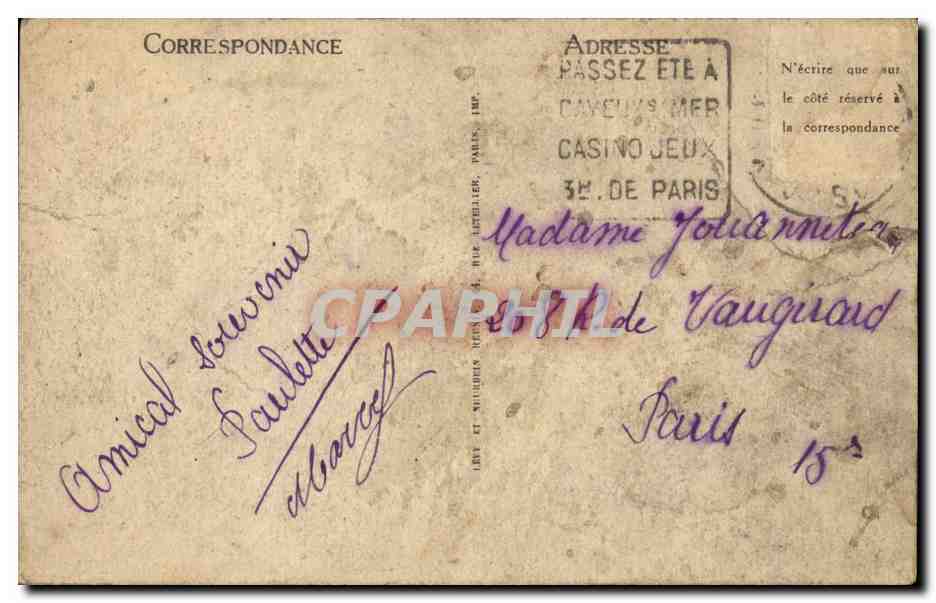 CPA Cayeux sur Mer Brighton et le foret — Rückseite