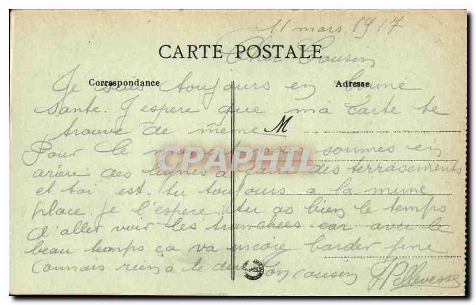 Deniecourt (Somme) — Ruines du château après la guerre — L.C.H. Paris, n°583 — Rückseite
