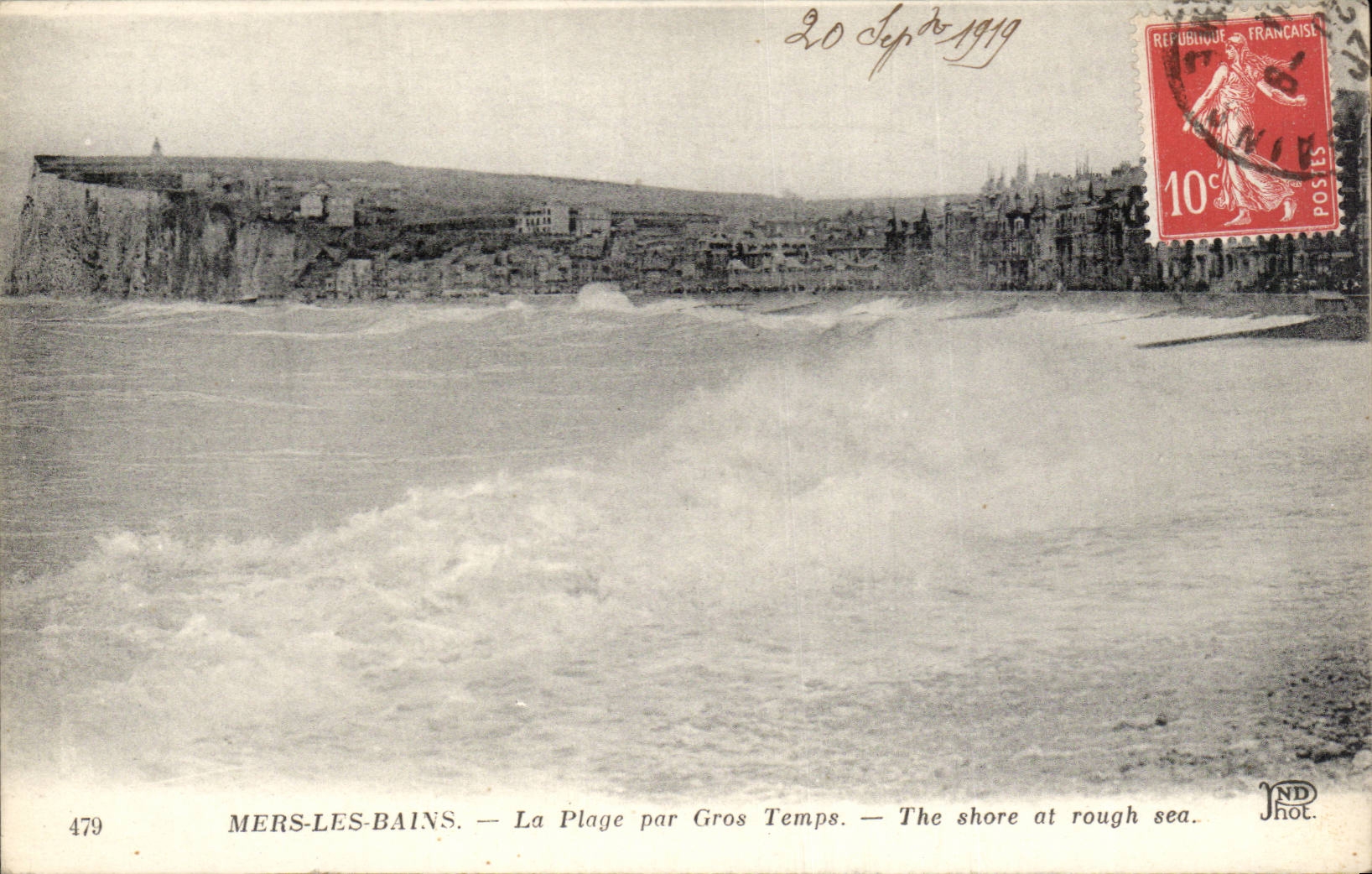 CPA Mers les Bains La plage par gros temps