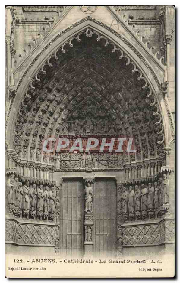 CPA Amiens Cathedrale le grand portail
