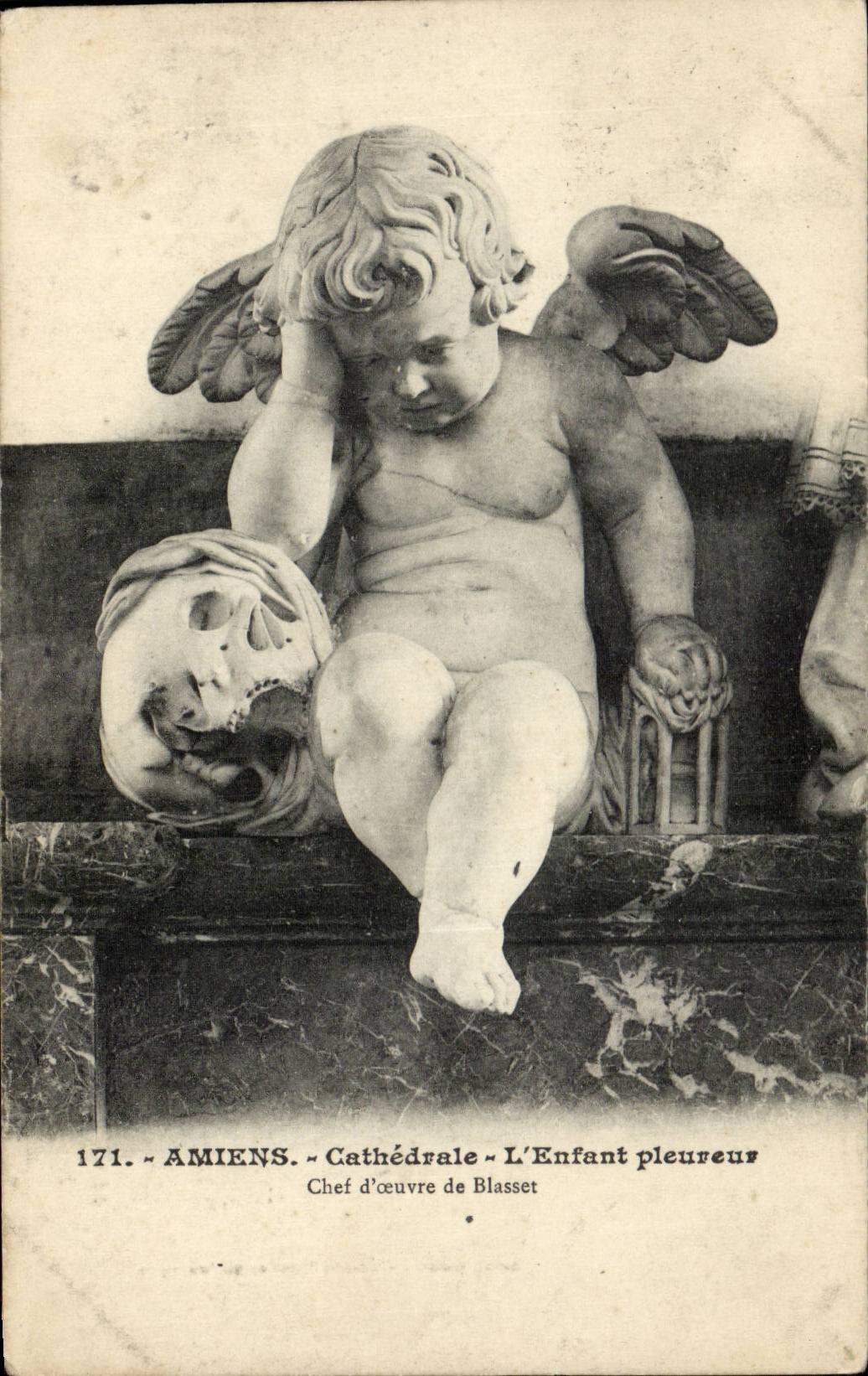 CPA Amiens Cathedrale Enfant pleureur Ange angel