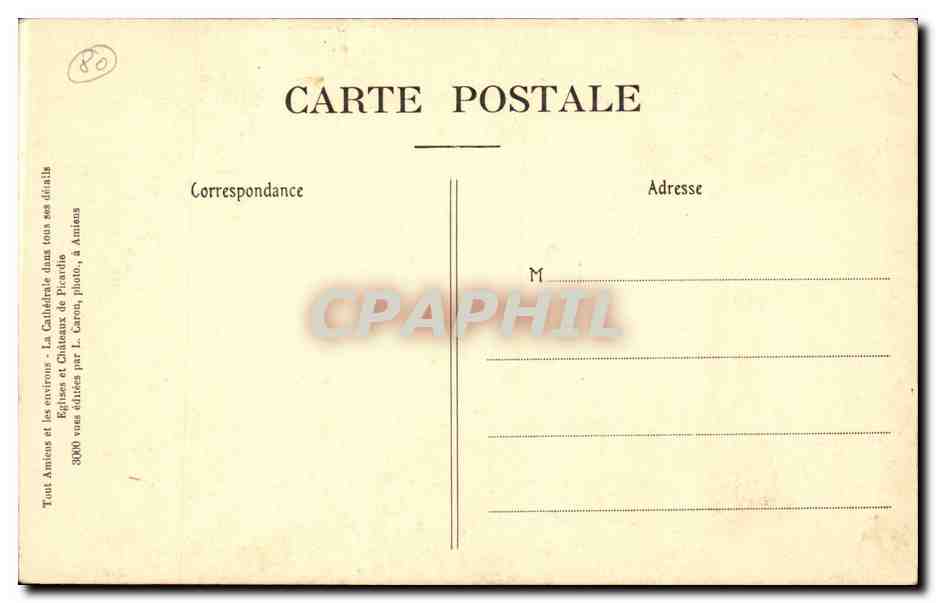 CPA Amiens La cathedrale Portail Sud La vierge doree — Back