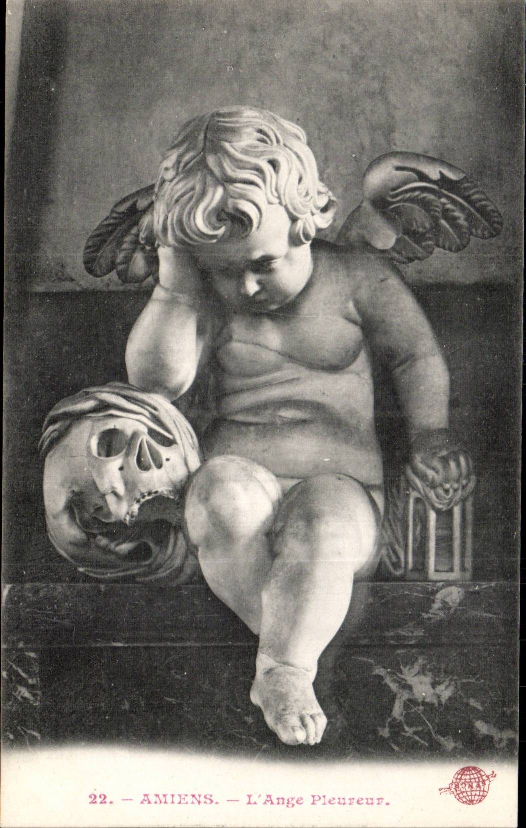 CPA Amiens La cathedrale Ange pleureur Angel