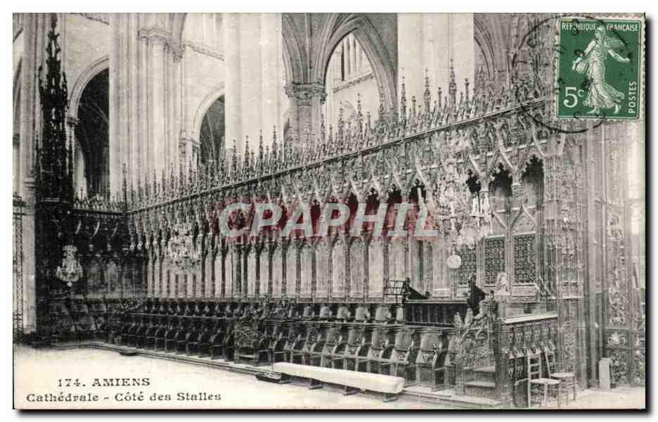 CPA Amiens Cathedrale Cote des stalles