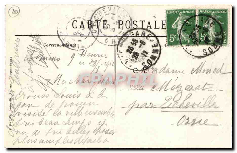 CPA Amiens Cathedrale Porche de Saint Firmin — Back
