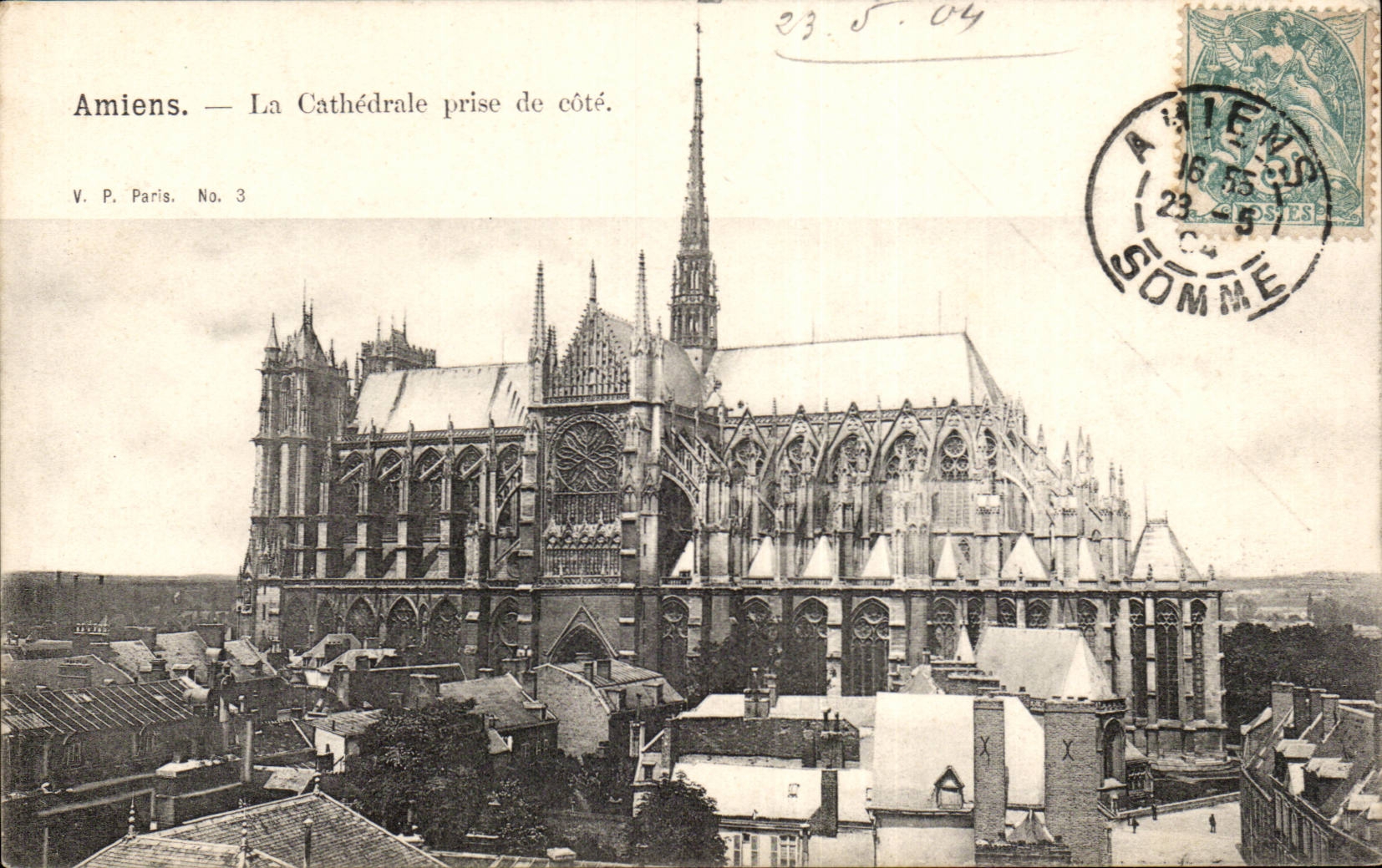 CPA Amiens Cathedrale prise de cote