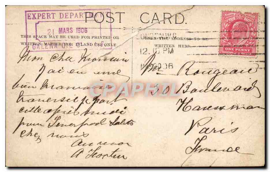CPA Great Britain Ludgate Hill London  — Verso