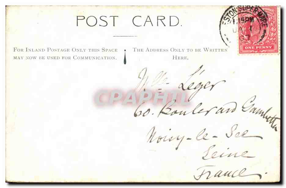 CPA Great Britain High tide at Wston Super Mare — Back